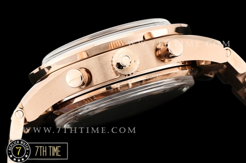 SpeedMaster 57 Co-Axial Rose Gold Plated Bezel White Dial, White Subdial with Rose Gold Stick Markers