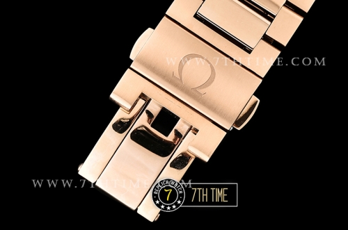 SpeedMaster 57 Co-Axial Rose Gold Plated Bezel Black Dial, Black Subdial with Rose Gold Stick Markers