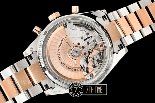 SpeedMaster 57 Co-Axial Two Tone 18K Rose Gold Thick Plated Black Dial, Black Subdial with Rose Gold Stick Markers