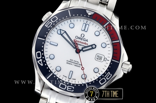 Seamaster 007 Commander Ultimate Edition Blue Ceramic Bezel White Commander Series Dial with Blue Hands & 007 Insignia Seconds Hand
