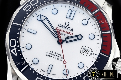 Seamaster 007 Commander Ultimate Edition Blue Ceramic Bezel White Commander Series Dial with Blue Hands & 007 Insignia Seconds Hand