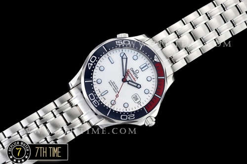 Seamaster 007 Commander Ultimate Edition Blue Ceramic Bezel White Commander Series Dial with Blue Hands & 007 Insignia Seconds Hand