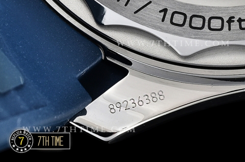 Seamaster 300m Co-Axial Blue Ceramic Bezel Blue Ceramic Base Plate Dial (Wavy Textured) with Large Dot Markers Blue Rubber Strap