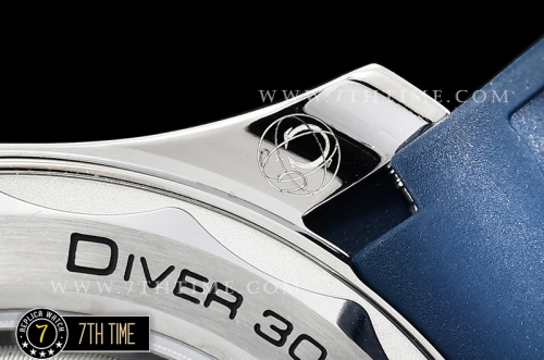 Seamaster 300m Co-Axial Blue Ceramic Bezel Blue Ceramic Base Plate Dial (Wavy Textured) with Large Dot Markers Blue Rubber Strap