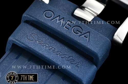 Seamaster 300m Co-Axial Blue Ceramic Bezel Blue Ceramic Base Plate Dial (Wavy Textured) with Large Dot Markers Blue Rubber Strap