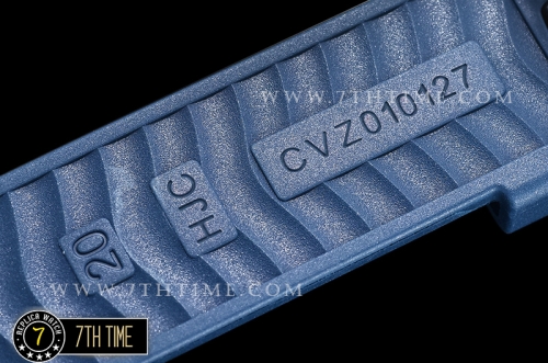 Seamaster 300m Co-Axial Blue Ceramic Bezel Grey Ceramic Base Plate Dial (Wavy Textured) with Large Dot Markers Blue Rubber Strap