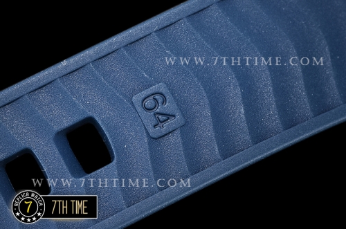 Seamaster 300m Co-Axial Blue Ceramic Bezel Grey Ceramic Base Plate Dial (Wavy Textured) with Large Dot Markers Blue Rubber Strap