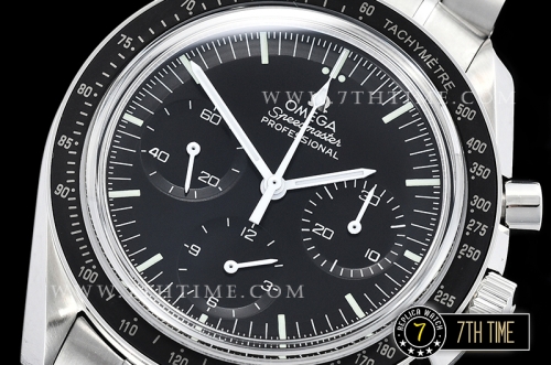 SpeedMaster Alaska Project III Black Metallic Tachymeter Bezel with Numerals Black Dial with Subdials Solid Stainless Steel 316L Bracelet