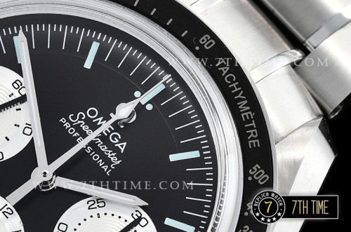 SpeedMaster Alaska Project III Black Metallic Tachymeter Bezel with Numerals Black Dial with White Subdials Solid Stainless Steel 316L Bracelet