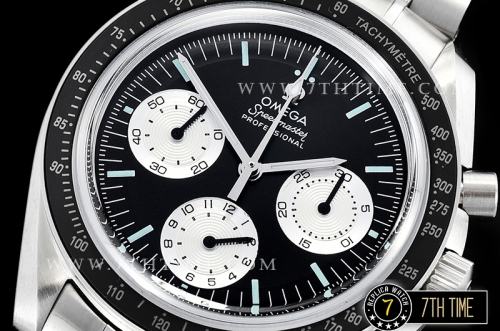 SpeedMaster Alaska Project III Black Metallic Tachymeter Bezel with Numerals Black Dial with White Subdials Solid Stainless Steel 316L Bracelet