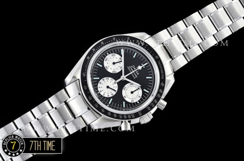 SpeedMaster Alaska Project III Black Metallic Tachymeter Bezel with Numerals Black Dial with White Subdials Solid Stainless Steel 316L Bracelet