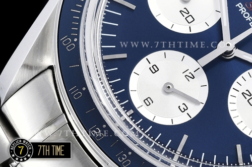 SpeedMaster Alaska Project III Blue Metallic Tachymeter Bezel with Numerals Blue Dial with White Subdials Solid Stainless Steel 316L Bracelet