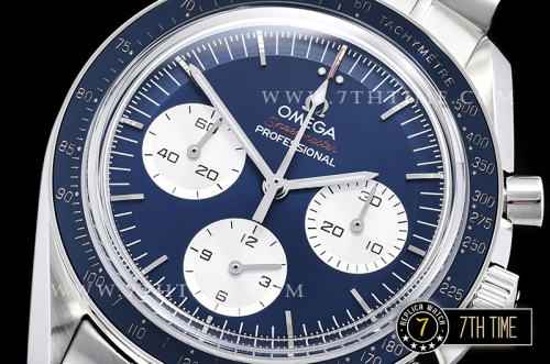 SpeedMaster Alaska Project III Blue Metallic Tachymeter Bezel with Numerals Blue Dial with White Subdials Solid Stainless Steel 316L Bracelet