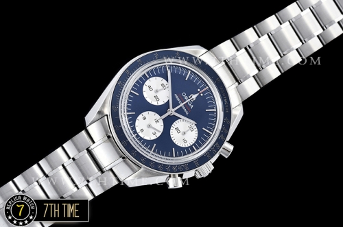 SpeedMaster Alaska Project III Blue Metallic Tachymeter Bezel with Numerals Blue Dial with White Subdials Solid Stainless Steel 316L Bracelet