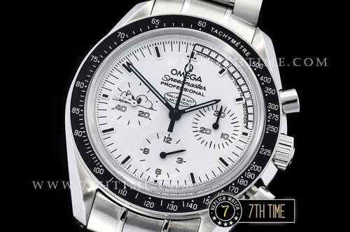 SpeedMaster Series Snoopy Limited Edition Black Tachymeter Bezel  White Dial with White Subdials and Snoopy Insignia Solid Stainless Steel 316L Bracelet