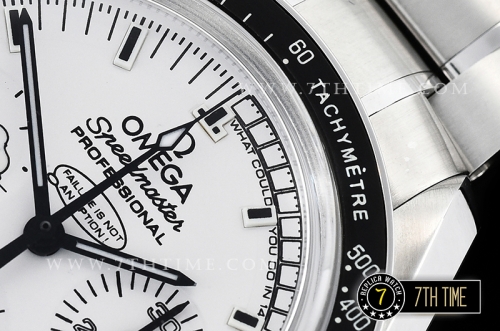 SpeedMaster Series Snoopy Limited Edition Black Tachymeter Bezel  White Dial with White Subdials and Snoopy Insignia Solid Stainless Steel 316L Bracelet