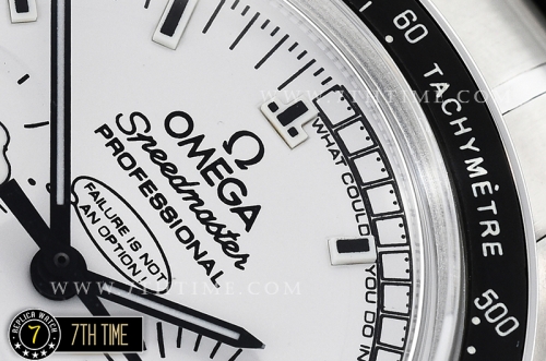 SpeedMaster Series Snoopy Limited Edition Black Tachymeter Bezel  White Dial with White Subdials and Snoopy Insignia Solid Stainless Steel 316L Bracelet