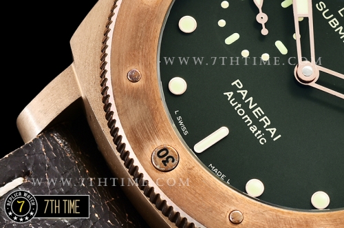 PAM382N Bronzo Submersible BR/LE Green Dial Mod9000