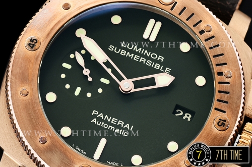 PAM382N Bronzo Submersible BR/LE Green Dial Mod9000