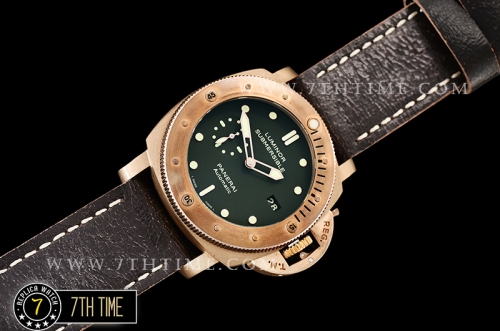 PAM382N Bronzo Submersible BR/LE Green Dial Mod9000