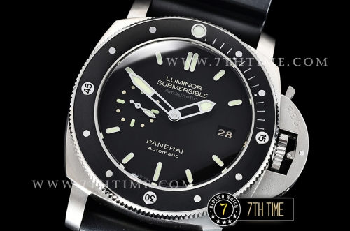 PAM389 Submersible AMagnetic TI/RU Black Dial Mod.P9000