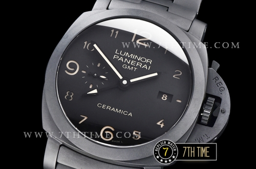 PAM438 Luminor Tuttonero 1950 GMT Ceramica Black Dial P9001