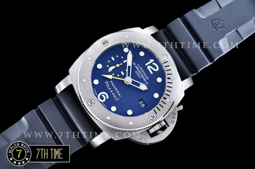 PAM719 Luminor Submersible 1950 GMT SS/RU Blue Dial Asia 23J