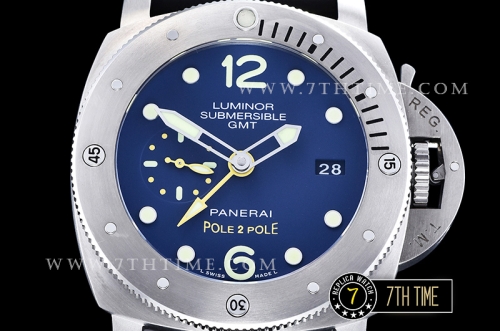 PAM719 Luminor Submersible 1950 GMT SS/RU Blue Dial Asia 23J