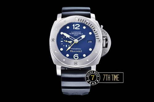 PAM719 Luminor Submersible 1950 GMT SS/RU Blue Dial Asia 23J