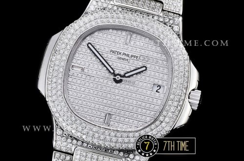 Nautilus Jumbo Ref.5711 Diamonds SS/SS Diamond Crested Dial MY9015 Mod