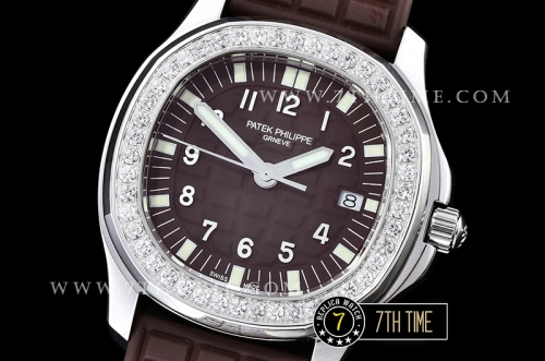 Aquanaut Ladies 5067A Diamonds Bezel SS/RU Brown Checkered Dial Swiss Quartz