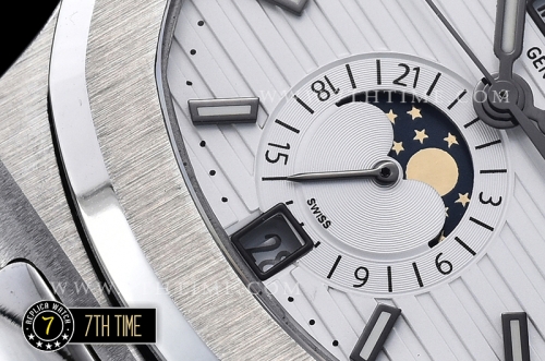 Nautilus GMT MoonPhase 42mm SS/SS White Dial Asia 23J Calendar
