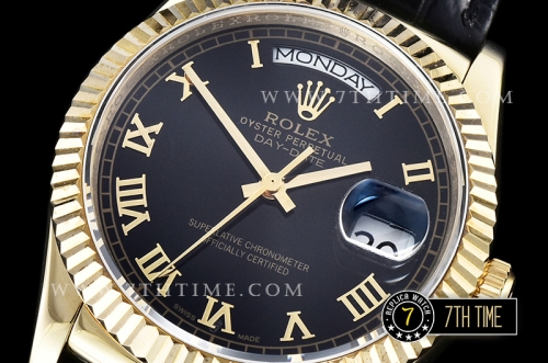 DayDate 36mm YG/LE Black Roman Dial A2836