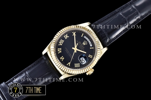 DayDate 36mm YG/LE Black Roman Dial A2836