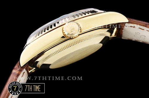 DayDate 36mm YG/LE White Dial with Diamond Markers A2836