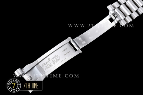 DayDate 40mm SS/SS Silver Dial Stick Markers Fluted Bezel A2836 Mod3255