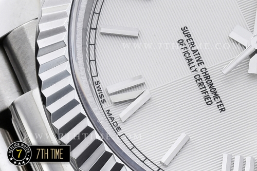 DayDate 40mm SS/SS White Dial Roman Markers Fluted Bezel A2836 Mod3255