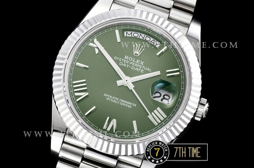 DayDate 228206 SS/SS Green Dial Roman Numerals A3255 Mod