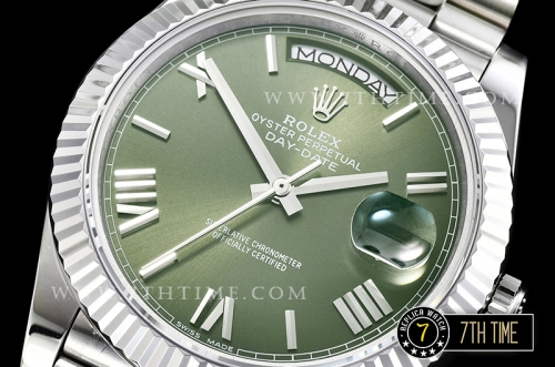 DayDate 228206 SS/SS Green Dial Roman Numerals A3255 Mod