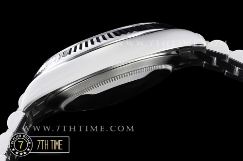 DayDate 228206 SS/SS Fluted Bezel Silver White Dial with Diamond Markers Swiss 2836