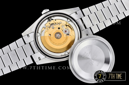 DayDate 228206 SS/SS Diamonds Crested Bezel Silver White Dial with Baugette Diamond Markers Swiss 2836