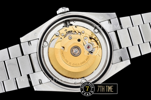 DayDate 228206 SS/SS Diamonds Crested Bezel Silver White Dial with Baugette Diamond Markers Swiss 2836