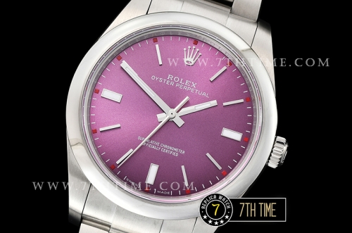 Oyster Perpetual 39mm 114300 Red Grape Dial with Stick Markers 316F Rolesor Oyster Bracelet Asia2836