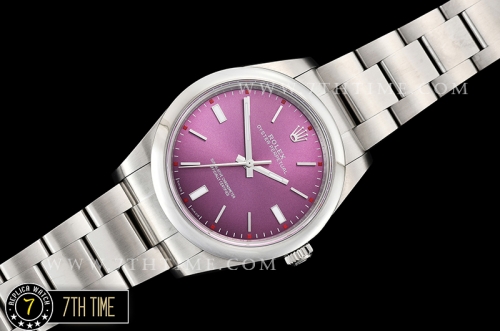 Oyster Perpetual 39mm 114300 Red Grape Dial with Stick Markers 316F Rolesor Oyster Bracelet Asia2836