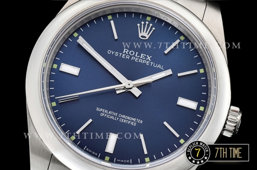 Oyster Perpetual 39mm 114300 Blue Dial with Stick Markers 316F Rolesor Oyster Bracelet Asia 2836