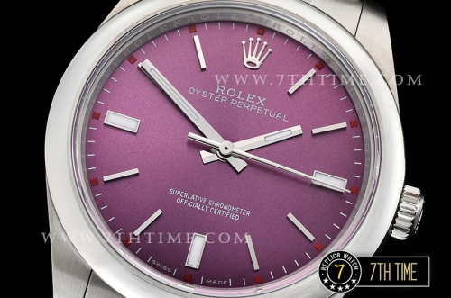 Oyster Perpetual 39mm 114300 Red Grape Dial with Stick Markers Asia 3132
