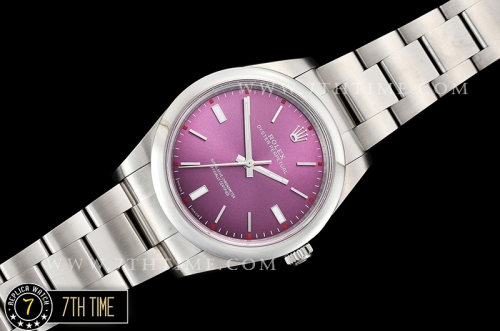 Oyster Perpetual 39mm 114300 Red Grape Dial with Stick Markers Asia 3132