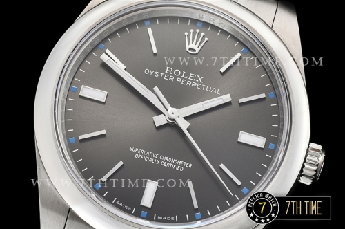 Oyster Perpetual 39mm 114300 Rhodium Grey Dial with Stick Markers Asia 3132