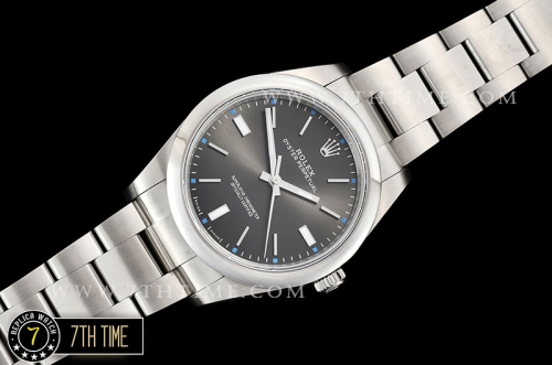 Oyster Perpetual 39mm 114300 Rhodium Grey Dial with Stick Markers Asia 3132