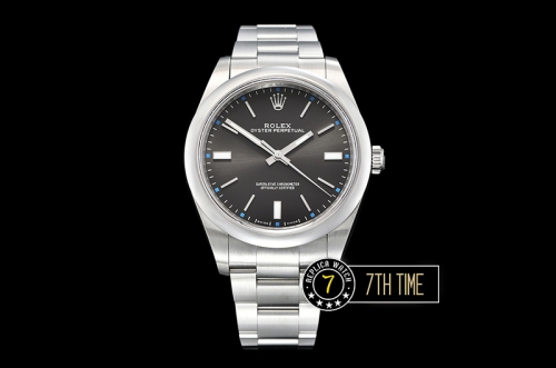 Oyster Perpetual 39mm 114300 Rhodium Grey Dial with Stick Markers Asia 3132